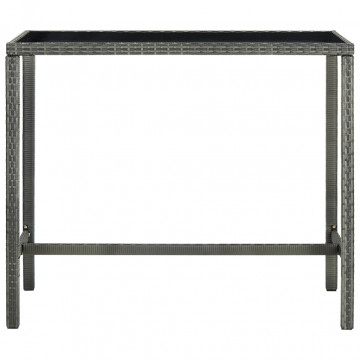 Set mobilier bar de grădină cu perne, 5 piese, gri, poliratan - Img 6