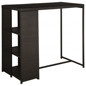 Set mobilier bar de grădină cu perne, 5 piese, maro, poliratan - Img 3