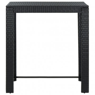 Set mobilier bar de grădină cu perne, 5 piese, negru, poliratan - Img 6