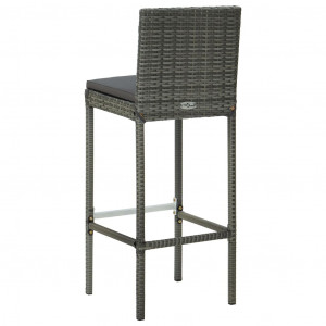 Set mobilier bar de grădină cu perne, 7 piese, gri, poliratan - Img 8
