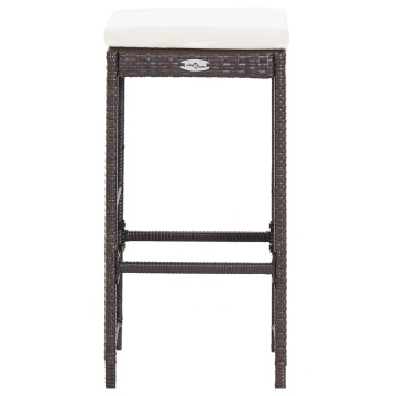 Set mobilier bar de grădină cu perne, 7 piese, maro, poliratan - Img 12