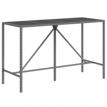 Set mobilier bar de grădină, cu perne, 9 piese, gri, poliratan - Img 5