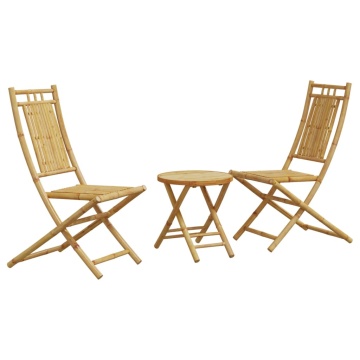 Set mobilier bistro, 3 piese, bambus - Img 2