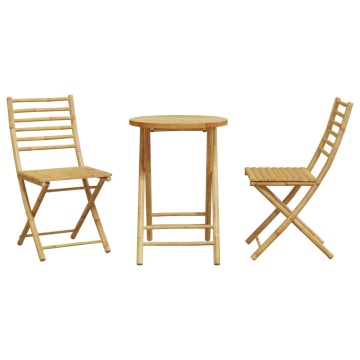 Set mobilier bistro, 3 piese, bambus - Img 4