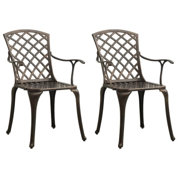 Set mobilier bistro, 3 piese, bronz, aluminiu turnat - Img 3