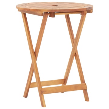 Set mobilier bistro, 3 piese, textil alb crem/lemn masiv - Img 8