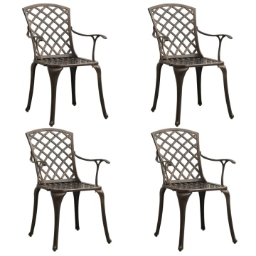 Set mobilier bistro, 5 piese, bronz, aluminiu turnat - Img 3