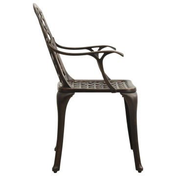 Set mobilier bistro, 5 piese, bronz, aluminiu turnat - Img 5
