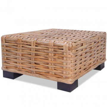 Set mobilier cu canapea 27 piese, culoare naturală, ratan - Img 6