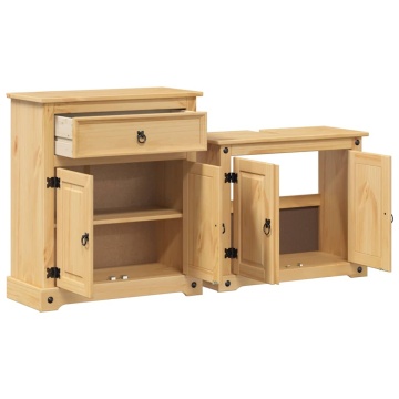 Set mobilier de baie „Corona”, 2 piese, lemn masiv de pin - Img 4