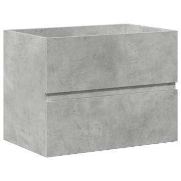 Set mobilier de baie, 2 piese, gri beton, lemn compozit - Img 7