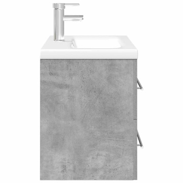 Set mobilier de baie, 2 piese, gri beton, lemn compozit - Img 5