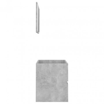 Set mobilier de baie, 2 piese, gri beton, PAL - Img 4