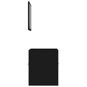 Set mobilier de baie, 2 piese, negru, PAL - Img 6