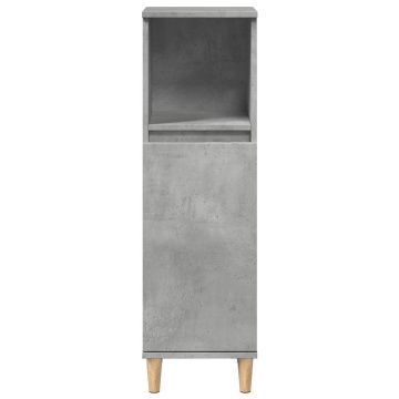 Set mobilier de baie, 3 piese, gri beton, lemn compozit - Img 6
