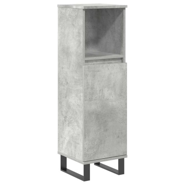 Set mobilier de baie, 3 piese, gri beton, lemn compozit - Img 5