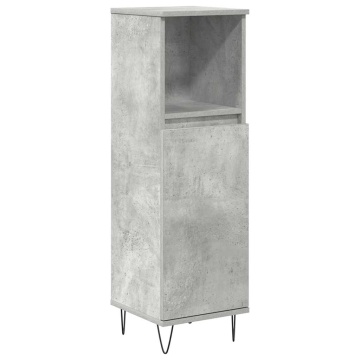 Set mobilier de baie, 3 piese, gri beton, lemn compozit - Img 5