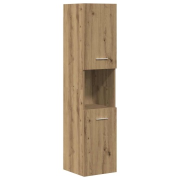 Set mobilier de baie, 3 piese, stejar artizanal, lemn prelucrat - Img 4