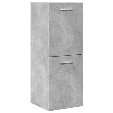 Set mobilier de baie, 4 piese, gri beton, lemn compozit - Img 7