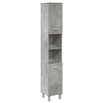 Set mobilier de baie, 4 piese, gri beton, lemn compozit - Img 5