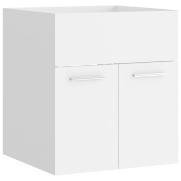 Set mobilier de baie, alb, lemn prelucrat - Img 4