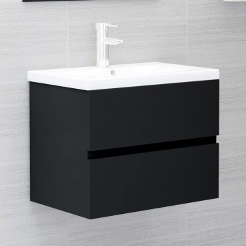 Set mobilier de baie, negru, lemn prelucrat - Img 8