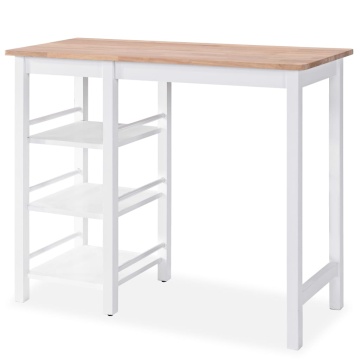 Set mobilier de bar, 3 piese, alb, MDF - Img 3