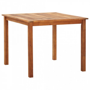 Set mobilier de exterior, 5 piese, gri, poliratan, lemn acacia - Img 2