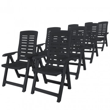 Set mobilier de exterior, 9 piese, antracit, plastic - Img 2