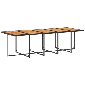 Set mobilier de exterior cu perne, 11 piese, negru, poliratan - Img 4