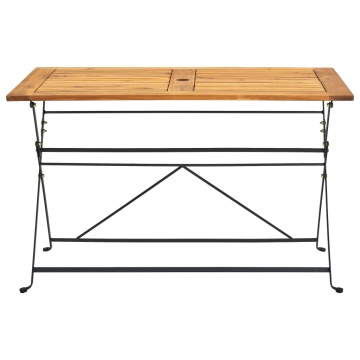 Set mobilier de exterior pliabil, 5 piese, lemn masiv de acacia - Img 6