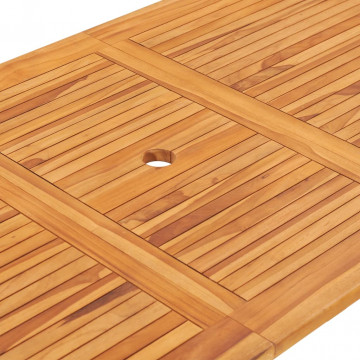 Set mobilier de exterior pliabil, 7 piese, lemn masiv de tec - Img 5