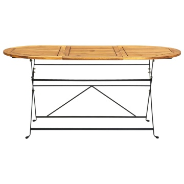 Set mobilier de exterior pliabil, 9 piese, lemn masiv de acacia - Img 6