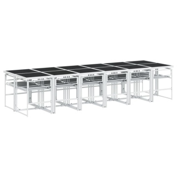 Set mobilier de grădină, 13 piese, cu perne, alb, textilenă - Img 8