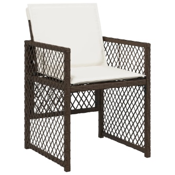 Set mobilier de grădină, 13 piese, maro, cu perne, poliratan - Img 4