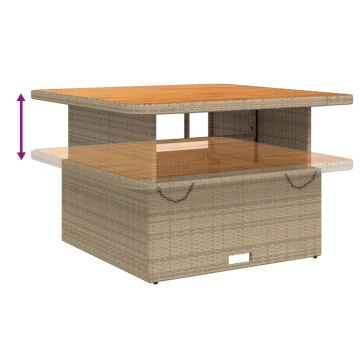 Set mobilier de grădină, 2 piese, cu perne, bej, poliratan - Img 8