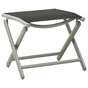 Set mobilier de grădină, 3 piese, argintiu textilenă & aluminiu - Img 7