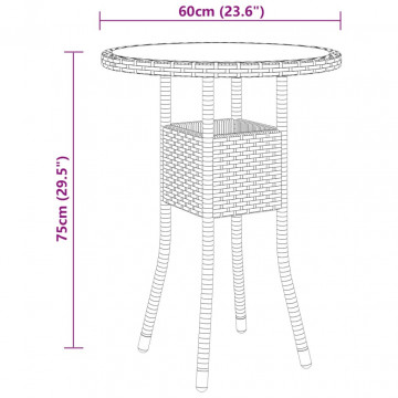 Set mobilier de grădină, 3 piese, bej, poliratan - Img 6