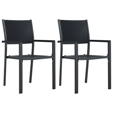 Set mobilier de grădină, 3 piese, negru - Img 3