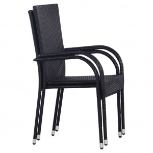 Set mobilier de grădină, 3 piese, negru - Img 3
