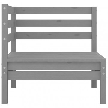 Set mobilier de grădină, 4 piese, gri, lemn masiv de pin - Img 8