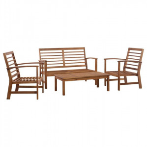 Set mobilier de grădină, 4 piese, lemn masiv de acacia - Img 1