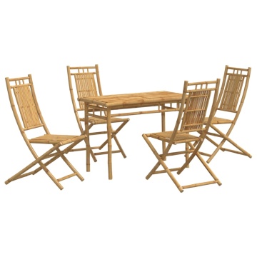 Set mobilier de grădină, 5 piese, bambus - Img 2