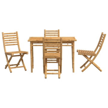Set mobilier de grădină, 5 piese, bambus - Img 3