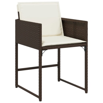 Set mobilier de grădină, 5 piese, cu perne, maro, poliratan - Img 3