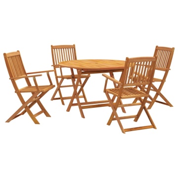 Set mobilier de grădină, 5 piese, lemn masiv de acacia - Img 2