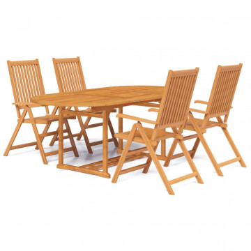 Set mobilier de grădină, 5 piese, lemn masiv de acacia - Img 2