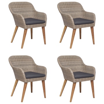 Set mobilier de grădină, 5 piese, maro - Img 8