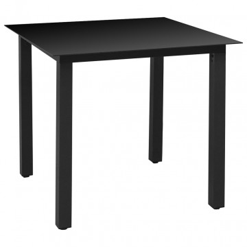 Set mobilier de grădină, 5 piese, negru, aluminiu - Img 7