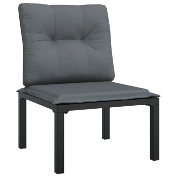 Set mobilier de grădină, 5 piese, negru/gri, poliratan - Img 8
